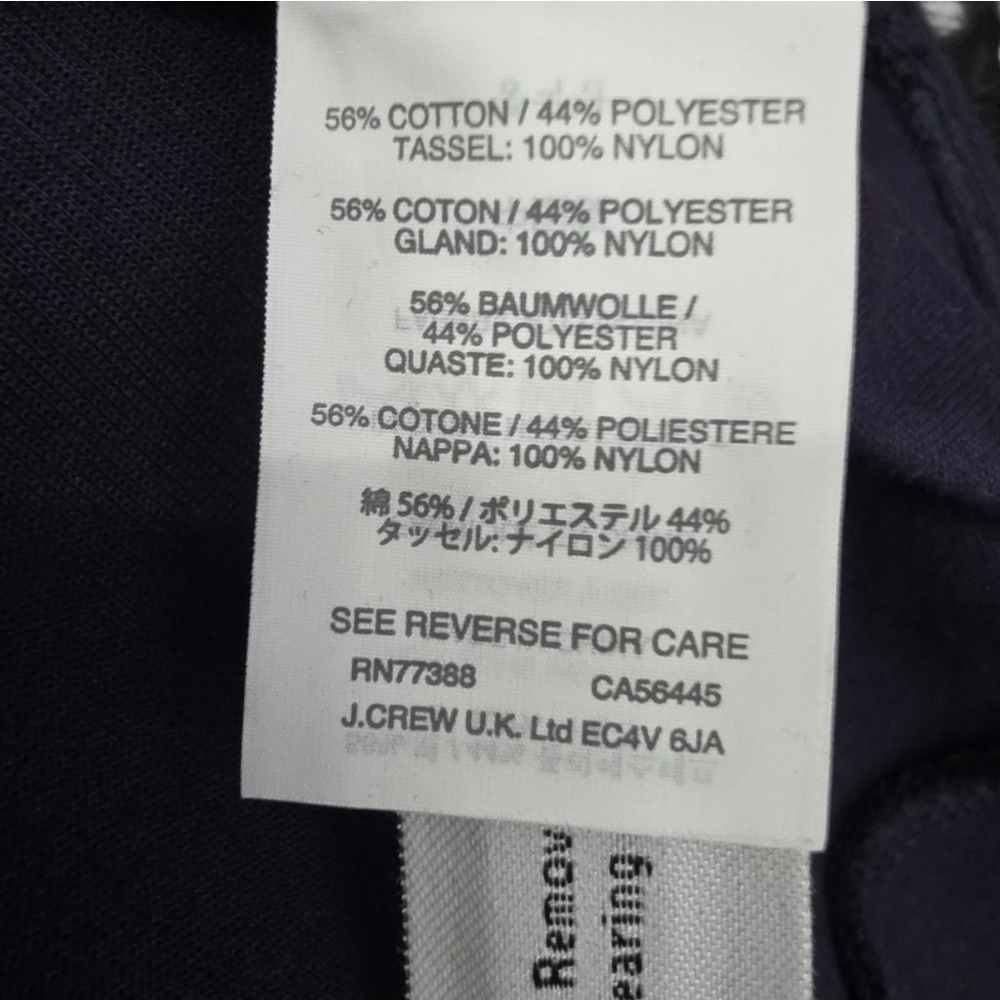 J.Crew Navy Sweatshirt with Black Fringe Hem Sz XS - Picture 9 of 10